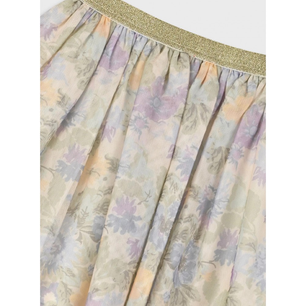 Παιδική Φούστα Τουτού Floral Από Τούλι και Χρυσό Lurex Κορίτσι -Εμπριμέ- 15-225300-3