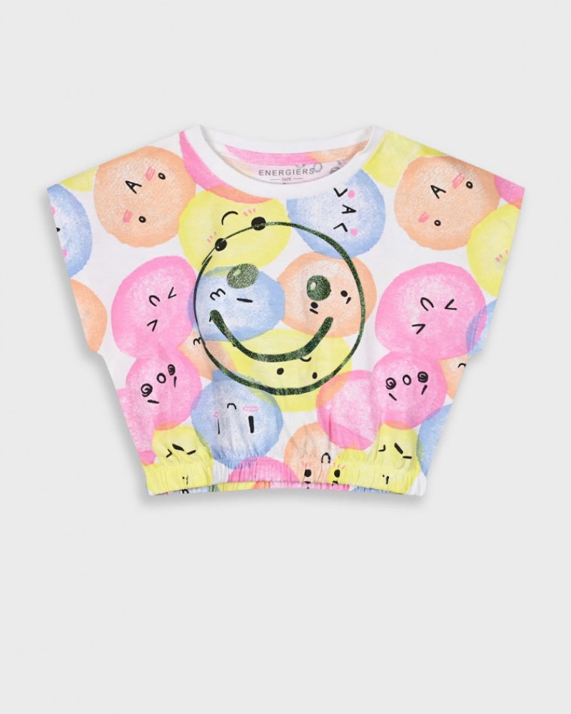 Παιδική Μακό Μπλούζα σε Μοτίβο από Φατσούλες Κορίτσι (2-6) -Εμπριμέ- 15-225328-5