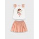 Παιδικό Σετ με Αμάνικο Μπλουζάκι Μπαλαρίνα Και Φούστα Τούλινη Κορίτσι (2-6) -Ροζ- 15-226300-0