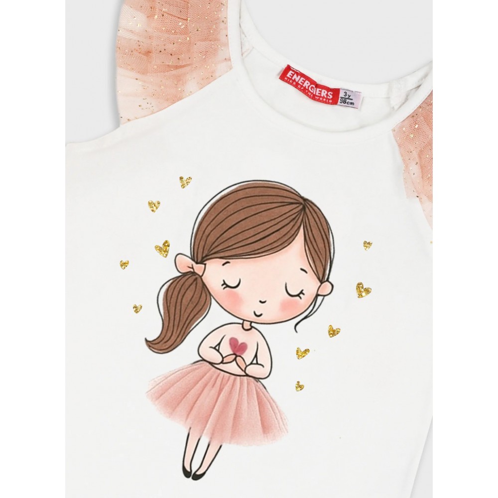 Παιδικό Σετ με Αμάνικο Μπλουζάκι Μπαλαρίνα Και Φούστα Τούλινη Κορίτσι (2-6) -Ροζ- 15-226300-0