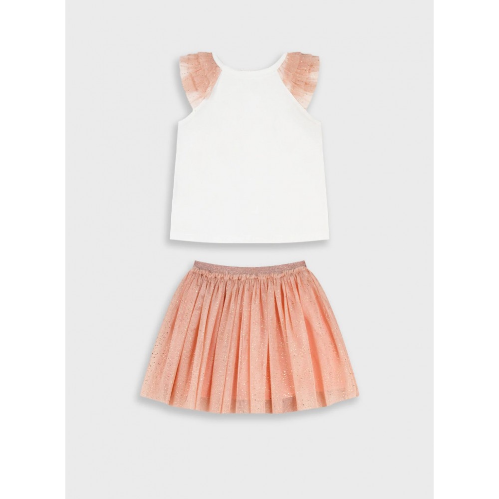 Παιδικό Σετ με Αμάνικο Μπλουζάκι Μπαλαρίνα Και Φούστα Τούλινη Κορίτσι (2-6) -Ροζ- 15-226300-0