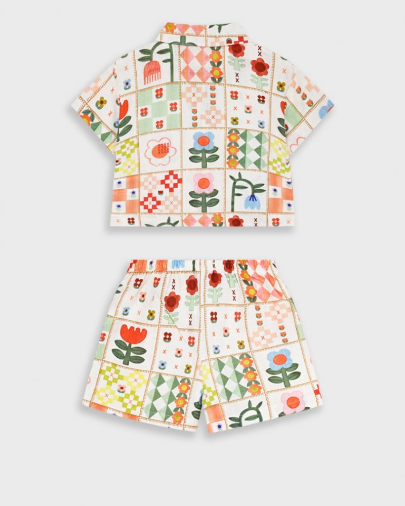 Παιδικό Σετ με Πουκάμισο Και Σορτς Εμπριμέ Κορίτσι (2-6) -Εμπριμέ- 