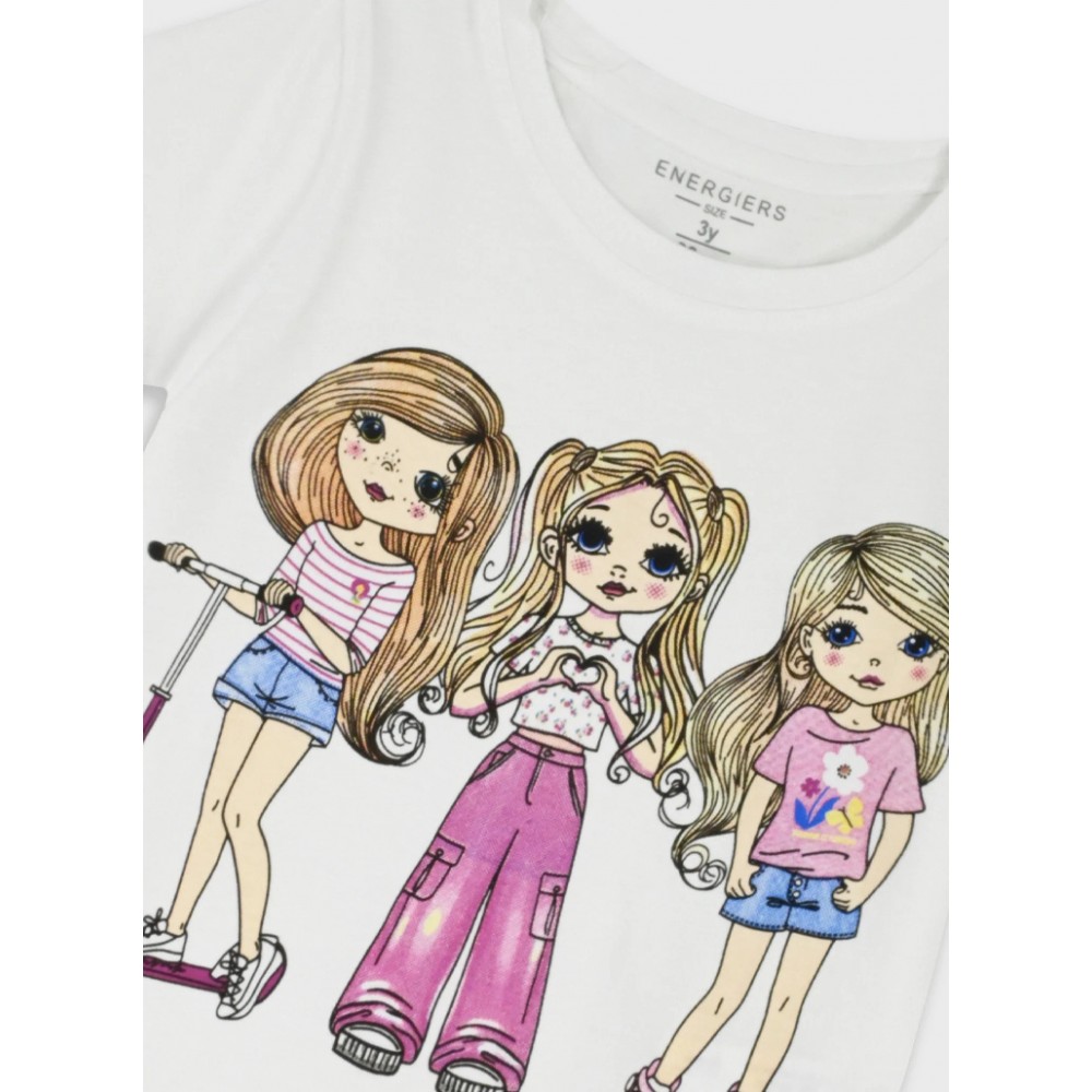 Παιδική Μακό Μπλούζα Με Τύπωμα Οι Φίλες μου Κορίτσι (2-6) -Εκρού- 15-226326-5