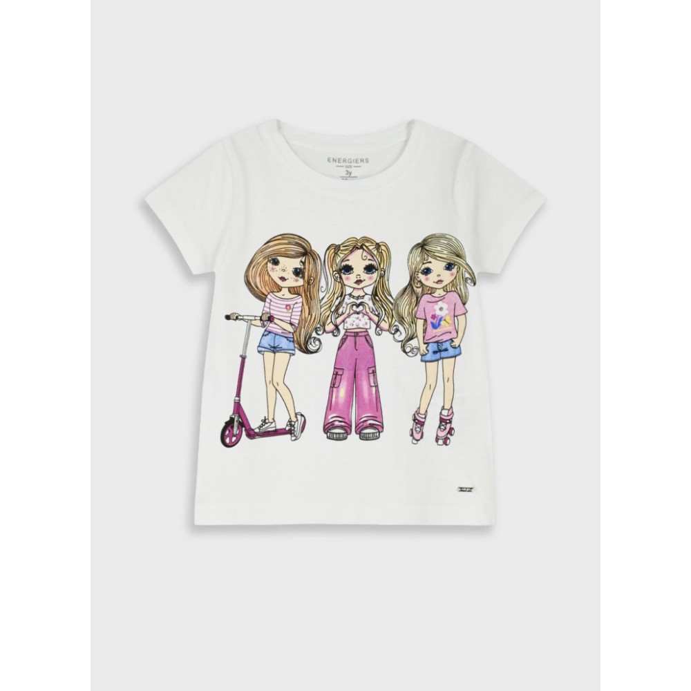 Παιδική Μακό Μπλούζα Με Τύπωμα Οι Φίλες μου Κορίτσι (2-6) -Εκρού- 15-226326-5
