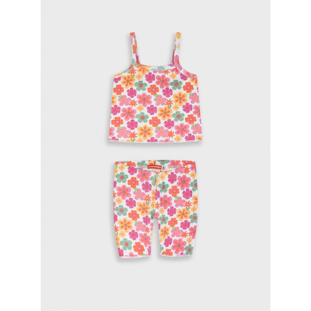 Παιδικό Σετ Floral με Μπλούζα Τιράντα και Ποδηλατικό Κολάν Κορίτσι (2-6) -Εμπριμέ- 15-226370-0