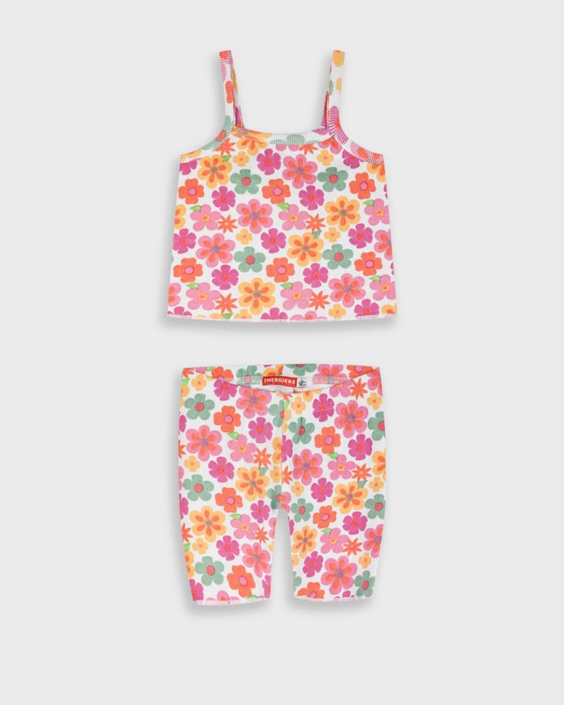 Παιδικό Σετ Floral με Μπλούζα Τιράντα και Ποδηλατικό Κολάν Κορίτσι (2-6) -Εμπριμέ- 