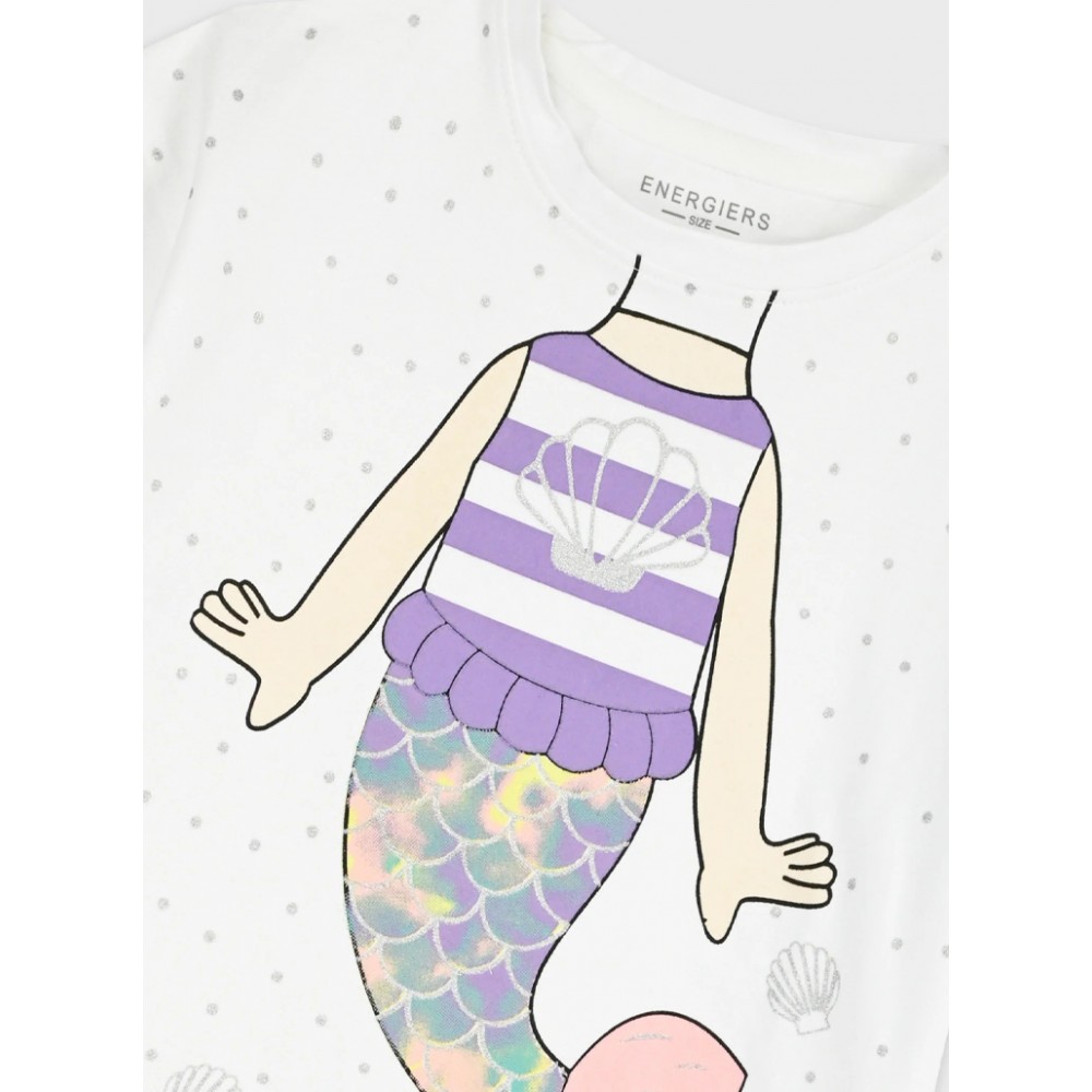 Παιδικό Σετ με Μπλουζάκι Γοργόνα και Κολάν Ποδηλατικό Κορίτσι (2-6) -Λιλά- 15-226372-0