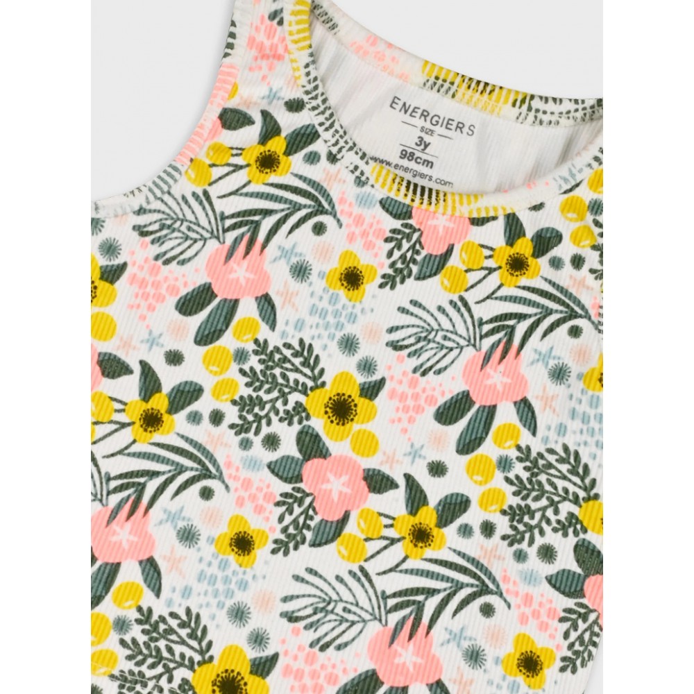 Παιδικό Σετ 4 Τεμαχίων με Ριπ Μπλούζες Αμάνικες και Ποδηλατικά Κολάν Κορίτσι (2-6) -Neon Ροζ- 15-226380-0