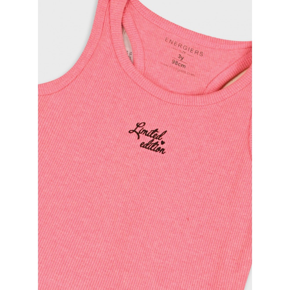 Παιδικό Σετ 4 Τεμαχίων με Ριπ Μπλούζες Αμάνικες και Ποδηλατικά Κολάν Κορίτσι (2-6) -Neon Ροζ- 15-226380-0