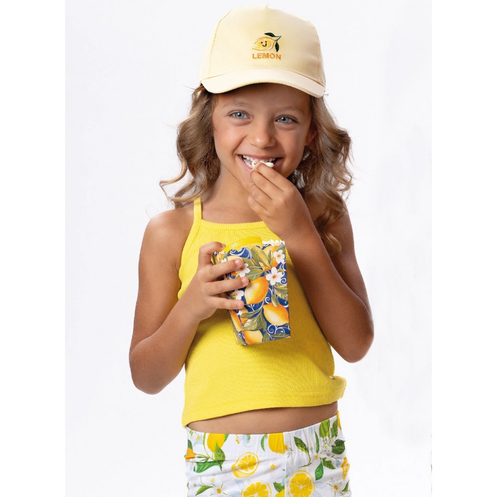 Παιδικό Σετ με Μπλούζα Τιράντα και Κολάν Λεμονάκι Ποδηλατικό Κορίτσι (2-6) -Κίτρινο- 15-226383-0