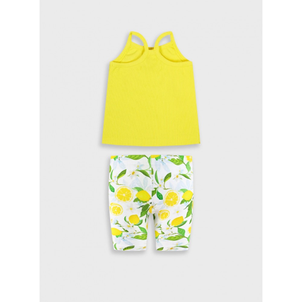 Παιδικό Σετ με Μπλούζα Τιράντα και Κολάν Λεμονάκι Ποδηλατικό Κορίτσι (2-6) -Κίτρινο- 15-226383-0