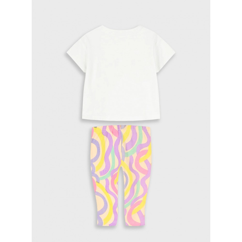 Παιδικό Σετ με Μπλουζάκι Ήλιος και Κολάν Κάπρι Κορίτσι (2-6) -Εμπριμέ- 15-226384-0