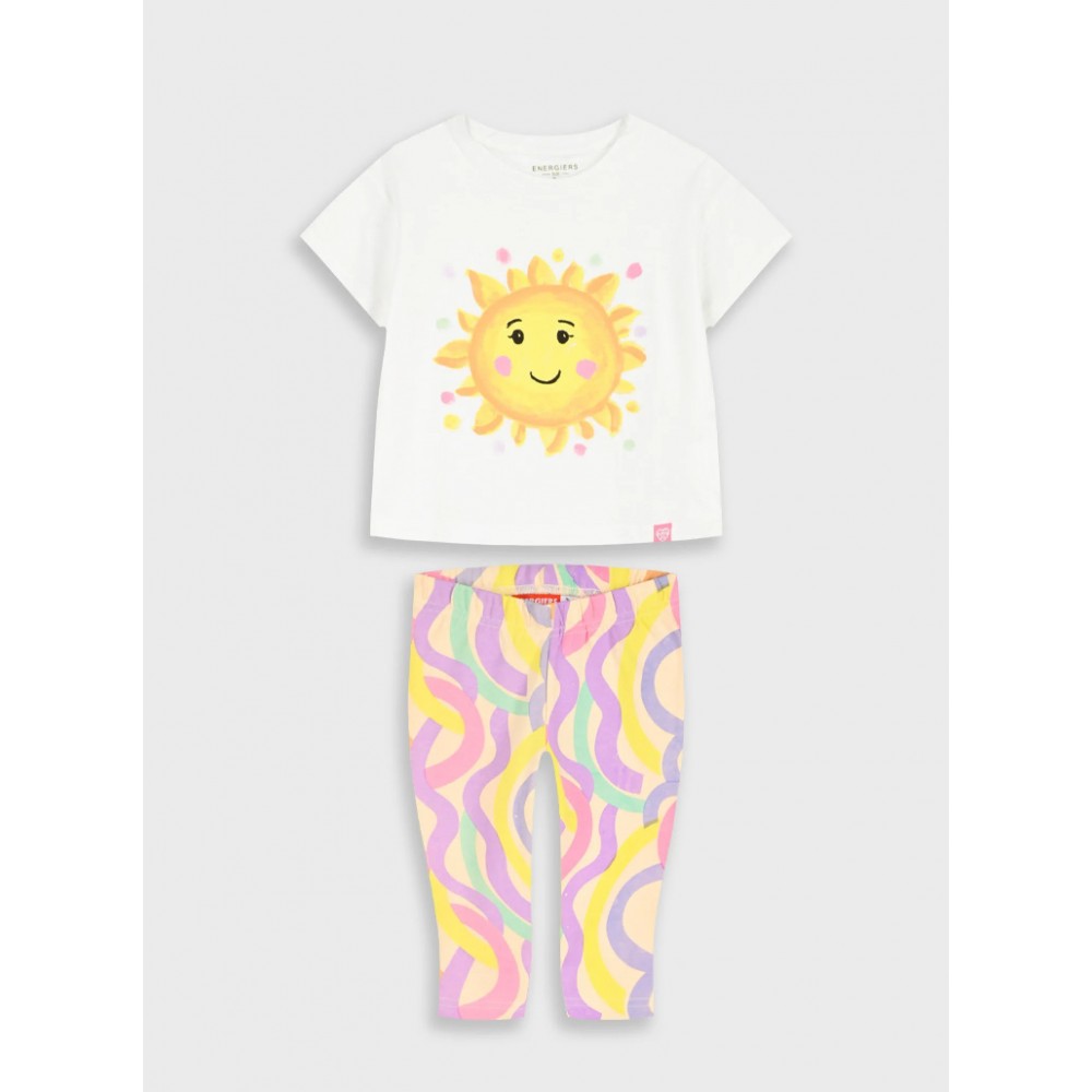Παιδικό Σετ με Μπλουζάκι Ήλιος και Κολάν Κάπρι Κορίτσι (2-6) -Εμπριμέ- 15-226384-0