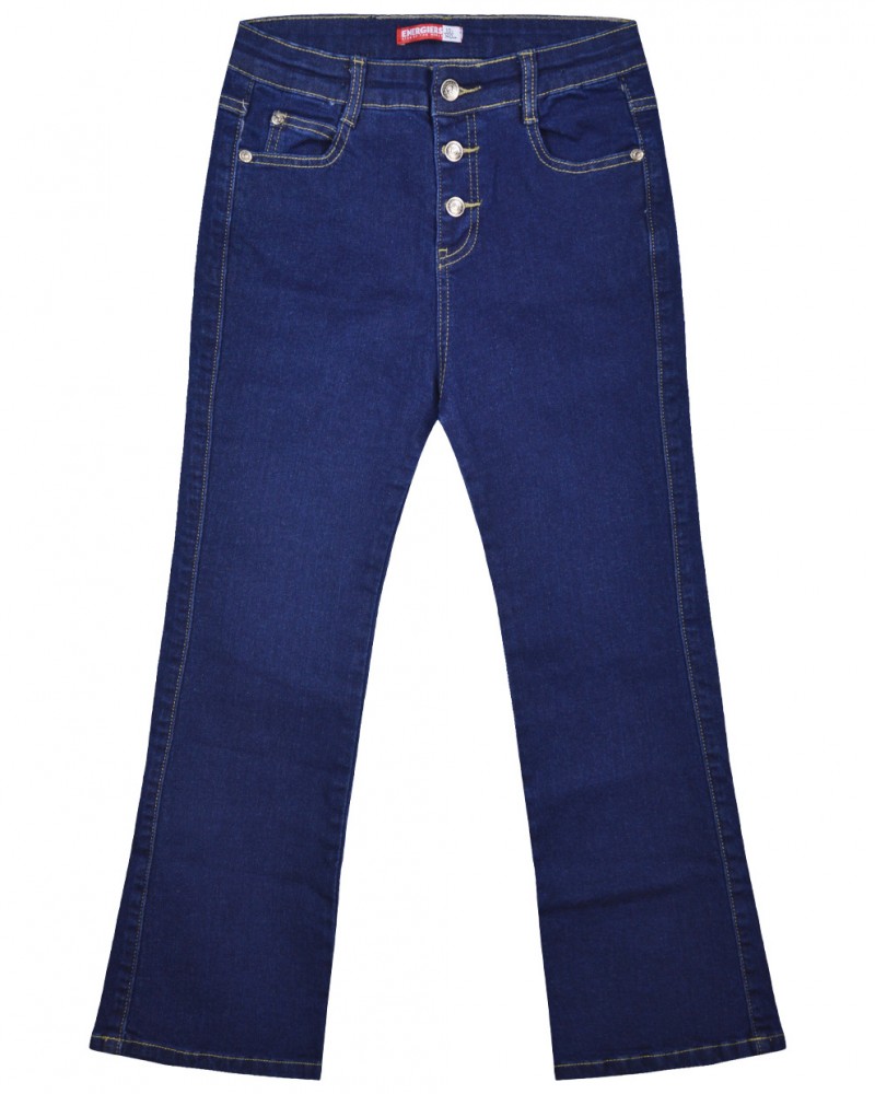 Εφηβικό Τζιν Παντελόνι Ελαστικό με Καμπάνα Denim Κορίτσι –Μπλέ Τζην– 16-123201-2