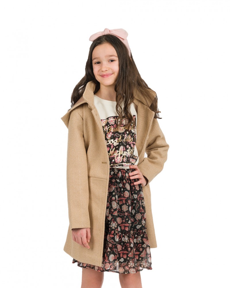 Εφηβική Mini Φούστα Με Βολάν και Χρυσό Lurex Floral Κορίτσι -Εμπριμέ- 16-123201-3