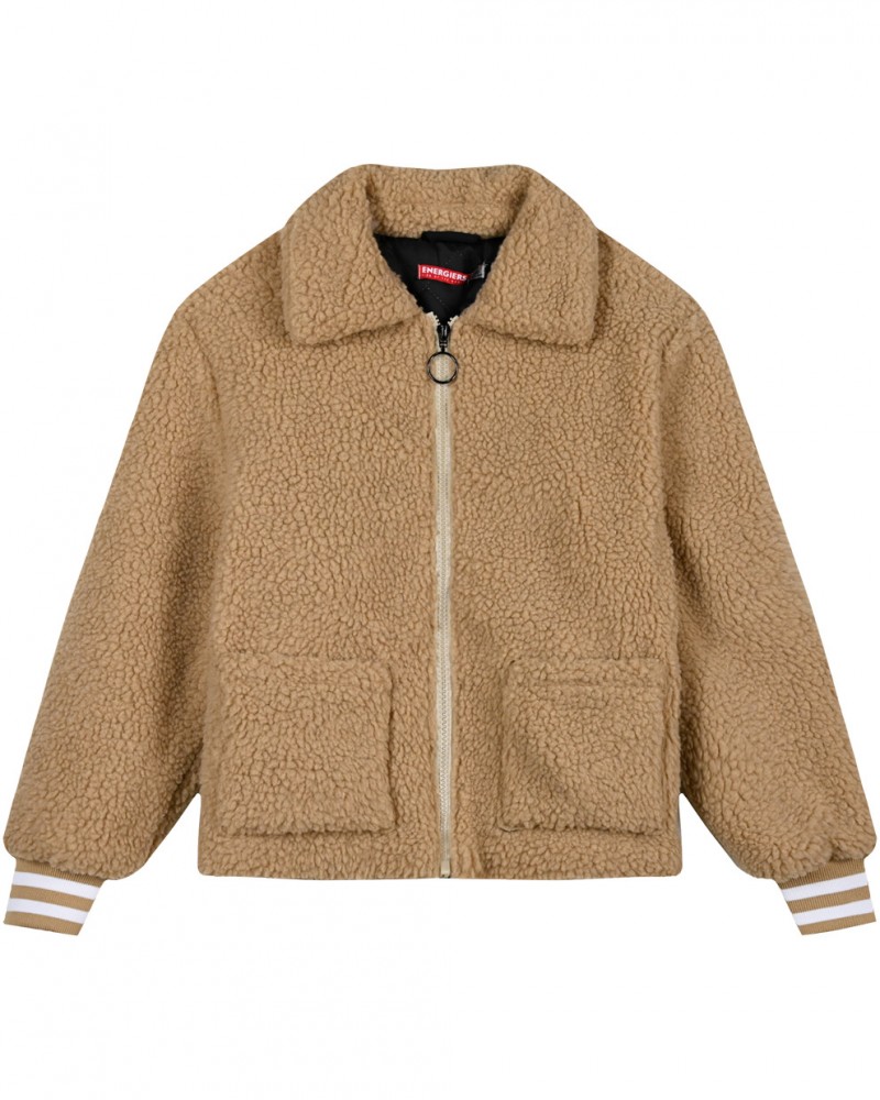 Εφηβικό Bomber Jacket Μπουκλέ από Συνθετική Γούνα Κορίτσι -Ταμπά- 16-123206-1