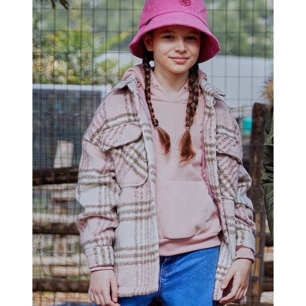 Εφηβικό Oversized Jacket Τύπου Πουκάμισο Καρώ Κορίτσι -Καρρώ- 16-123210-1 Εφηβικό Oversized Jacket Τύπου Πουκάμισο Καρώ Κορίτσι -Καρρώ- 16-123210-1