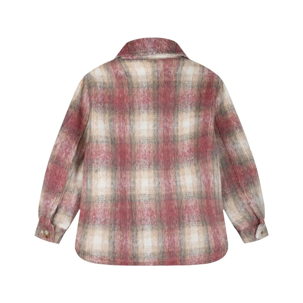 Εφηβικό Oversized Jacket Τύπου Πουκάμισο Καρώ Κορίτσι (6-16) -Καρρώ- 16-124208-1
