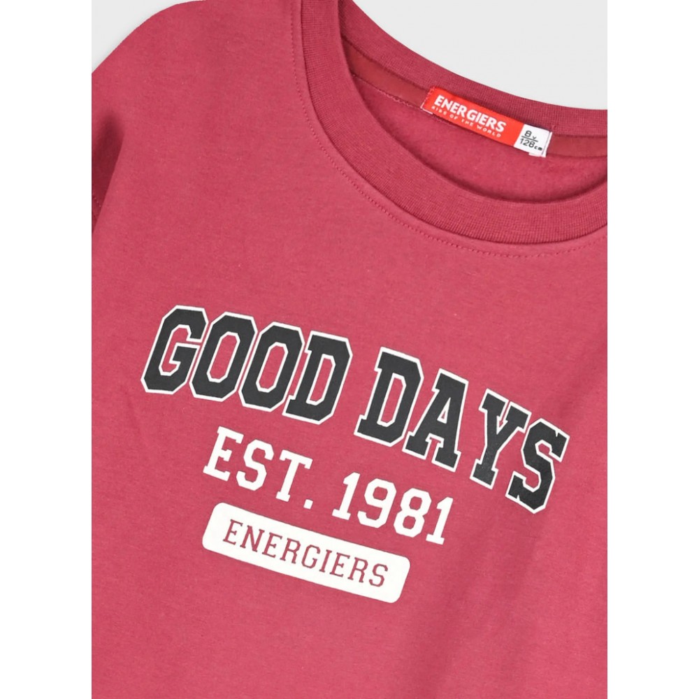 Εφηβικό Σετ Φούτερ Φόρμα με Τύπωμα Good Days Κορίτσι (6-16) -Φρεζ- 
