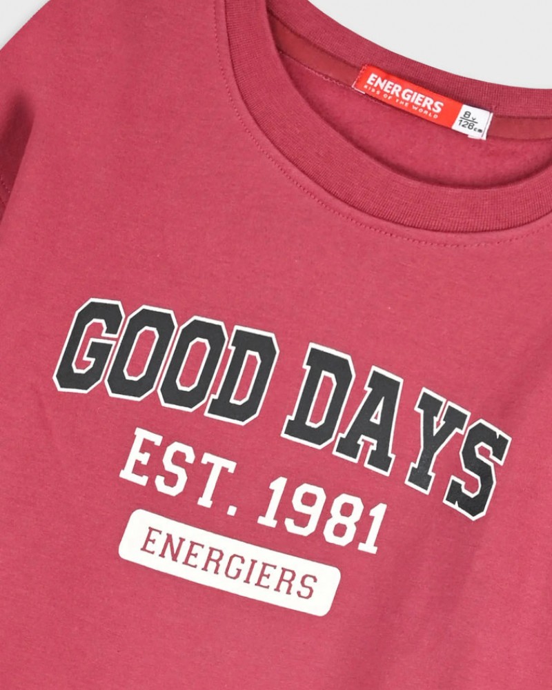 Εφηβικό Σετ Φούτερ Φόρμα με Τύπωμα Good Days Κορίτσι (6-16) -Φρεζ- 