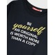 Εφηβικό Σετ Φούτερ Φόρμα με Τύπωμα Be Your Self Κορίτσι (6-16) -Μαύρο- 16-125286-0