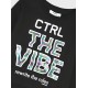 Εφηβικό Σετ Φούτερ Φόρμα με Τύπωμα CTRL The Vibe Κορίτσι (6-16) -Μαύρο- 16-126286-0