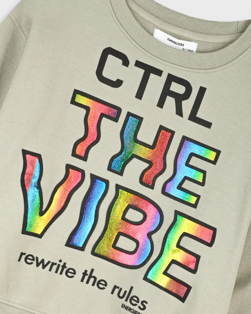 Εφηβικό Σετ Φούτερ Φόρμα με Τύπωμα CTRL The Vibe Κορίτσι (6-16) -Elephant- 