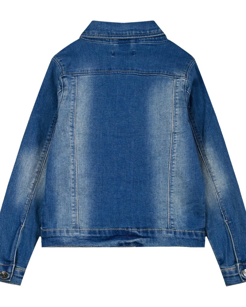Εφηβικό Τζιν Μπουφάν με Στρας Denim Jacket Jean Κορίτσι (6-16) -Μπλε Τζην- 16-224205-1 Εφηβικό Τζιν Μπουφάν με Στρας Denim Jacket Jean Κορίτσι (6-16) -Μπλε Τζην- 16-224205-1