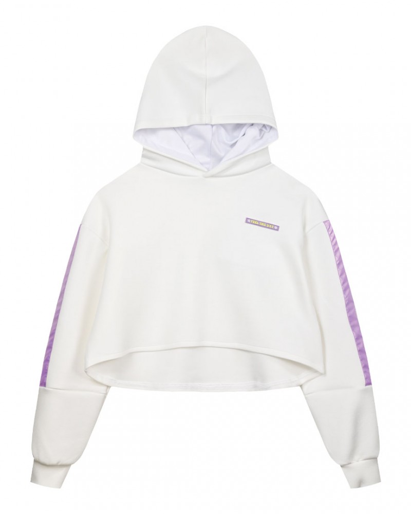 Εφηβική Hoodie Φούτερ Μπλούζα Εποχής Με Κουκούλα Κορίτσι (6-16) -Λευκό- 16-224208-5