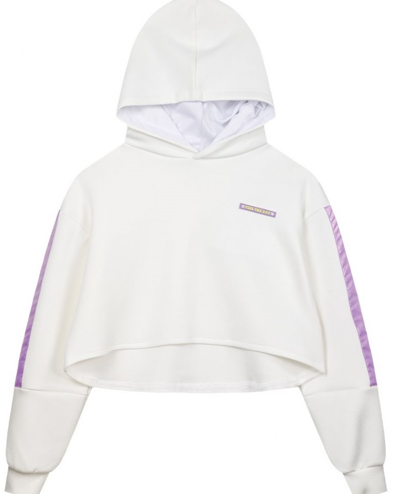 Εφηβική Hoodie Φούτερ Μπλούζα Εποχής Με Κουκούλα Κορίτσι (6-16) -Λευκό- 16-224208-5