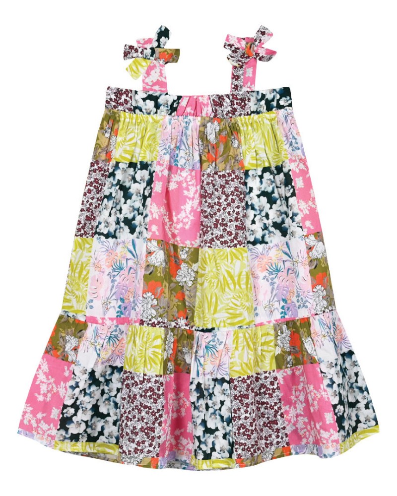 Φόρεμα Με All Over Floral Μοτίβο Patchwork Κορίτσι (1-12) -Εμπριμέ- 16-224219-7 