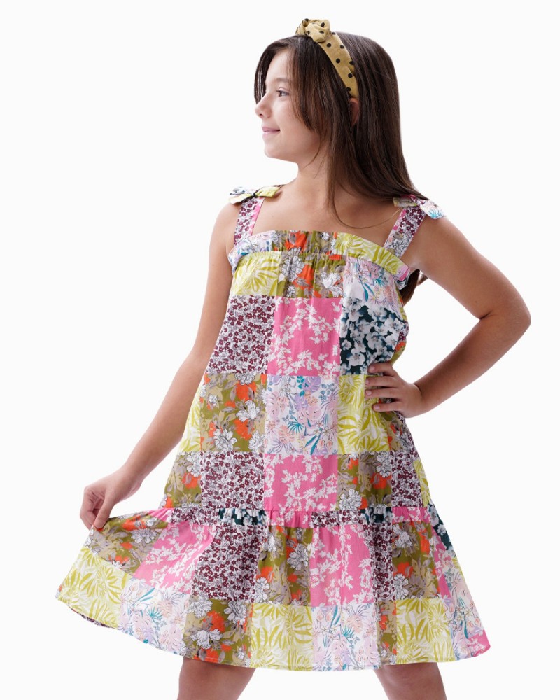 Φόρεμα Με All Over Floral Μοτίβο Patchwork Κορίτσι (1-12) -Εμπριμέ- 16-224219-7 