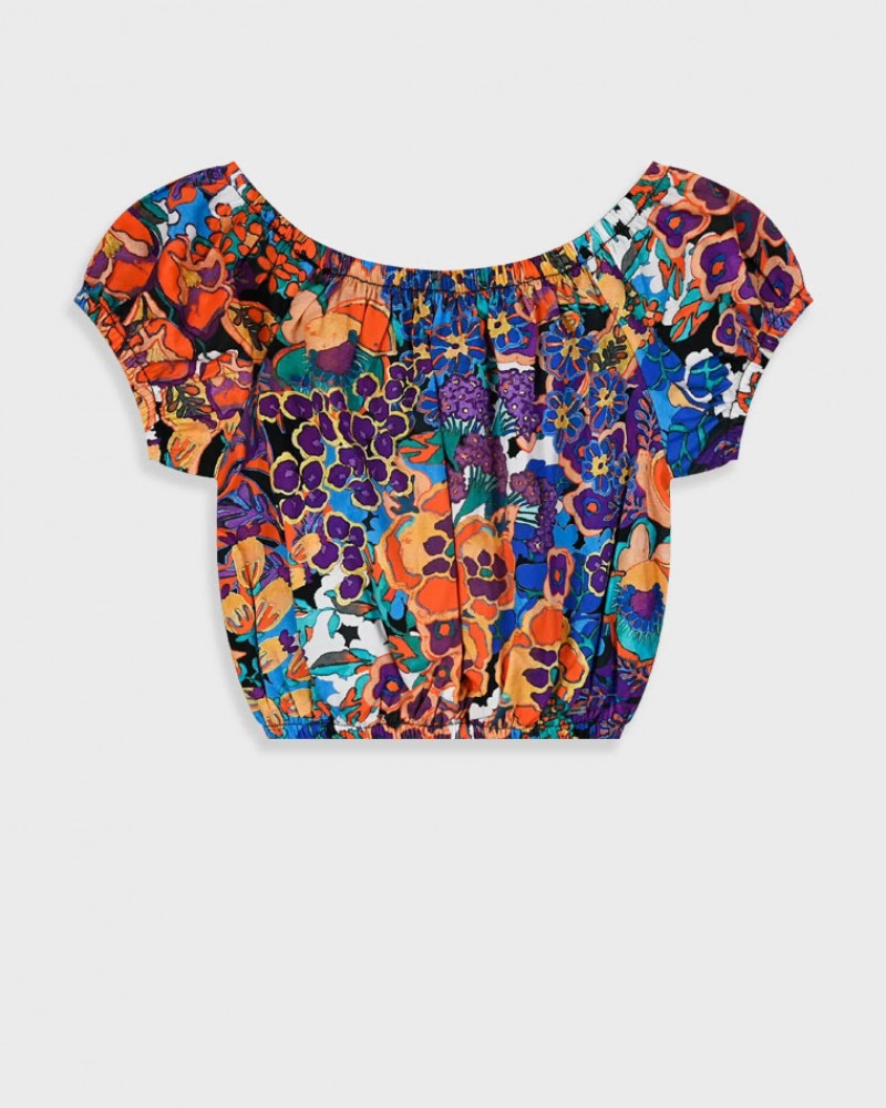 Εφηβική Crop Top Μπλούζα Floral Κορίτσι (6-16) -Εμπριμέ- 16-225204-4
