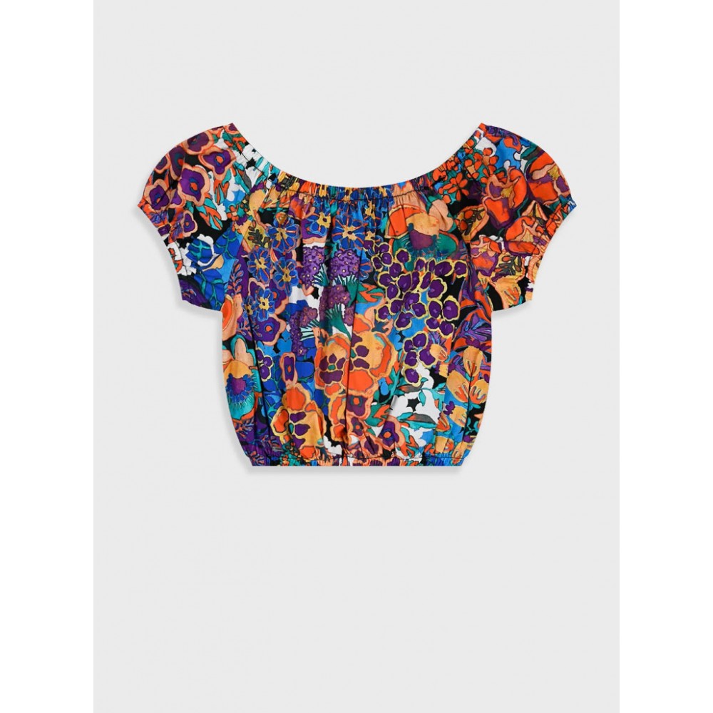 Εφηβική Crop Top Μπλούζα Floral Κορίτσι (6-16) -Εμπριμέ- 16-225204-4