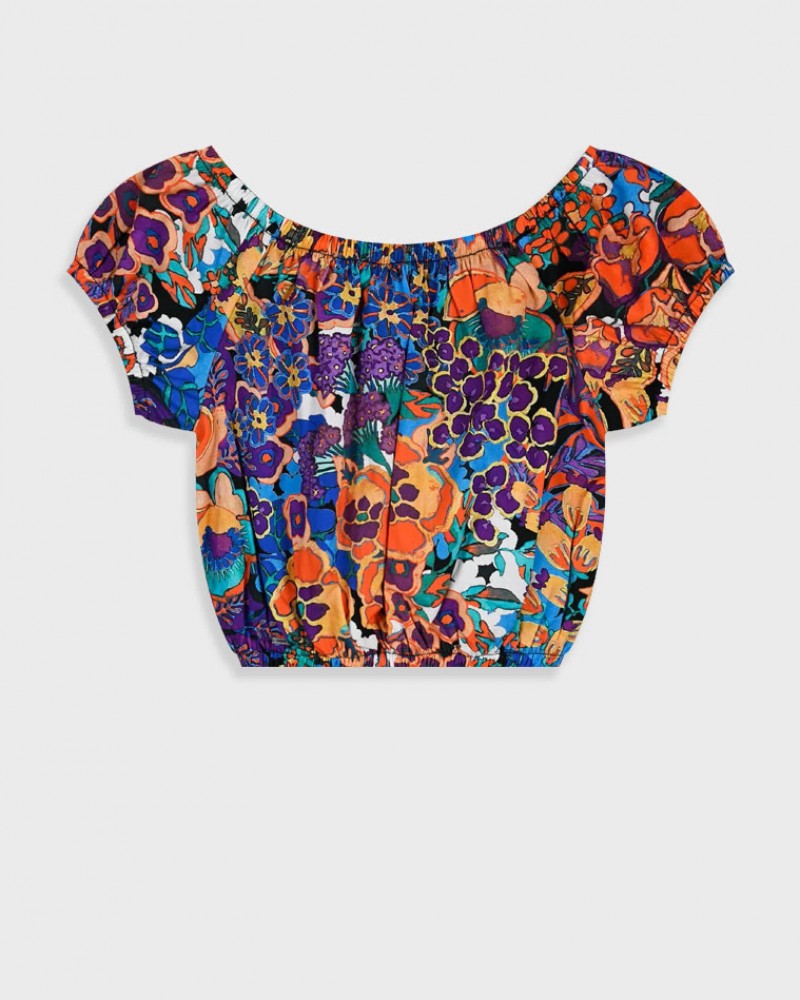 Εφηβική Crop Top Μπλούζα Floral Κορίτσι (6-16) -Εμπριμέ- 16-225204-4