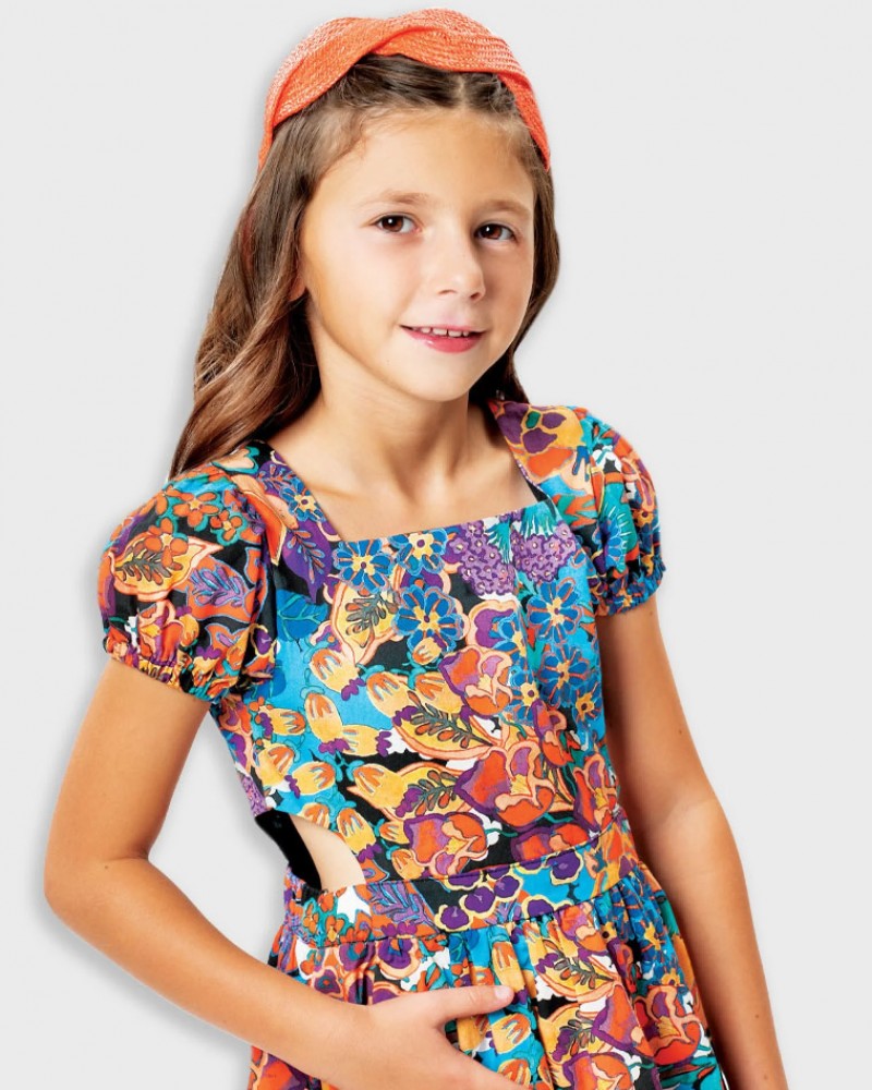 Εφηβικό Φόρεμα Floral με Cutout Design Κορίτσι (6-16) -Εμπριμέ- 16-225212-7