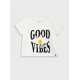 Εφηβική Μπλούζα Βαμβακερή Good Vibes Κορίτσι (6-16)-Εκρού- 16-225223-5
