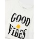Εφηβική Μπλούζα Βαμβακερή Good Vibes Κορίτσι (6-16)-Εκρού- 16-225223-5