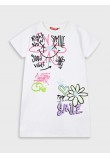 Εφηβικό Φόρεμα Graffiti Good Vibes Κορίτσι (6-16) –Λευκό– 16-225241-7