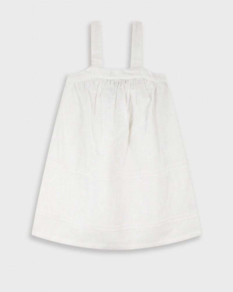 Εφηβικό Φόρεμα με Τιράντα και Σούρα Κορίτσι (6-16) –Κρεμ– 