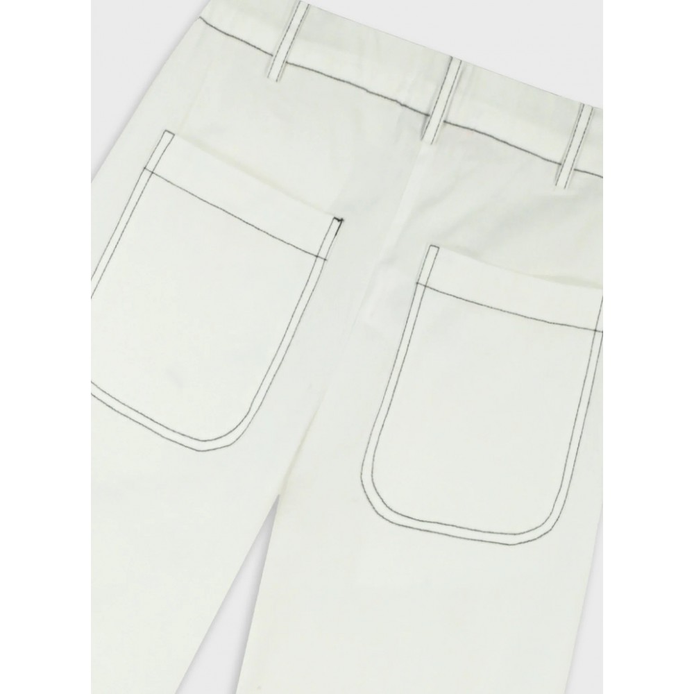 Εφηβικό Παντελόνι Wide Leg Κορίτσι (6-16) -Κρεμ- 16-226205-2