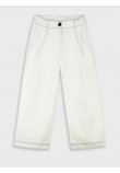 Εφηβικό Παντελόνι Wide Leg Κορίτσι (6-16) -Κρεμ- 