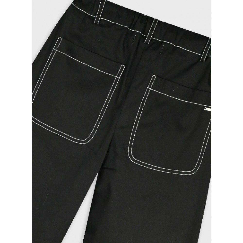 Εφηβικό Παντελόνι Wide Leg Κορίτσι (6-16) -Μαύρο- 16-226205-2