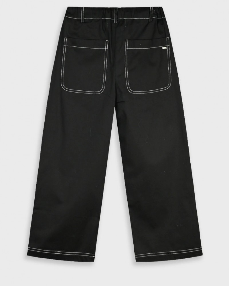 Εφηβικό Παντελόνι Wide Leg Κορίτσι (6-16) -Μαύρο- 