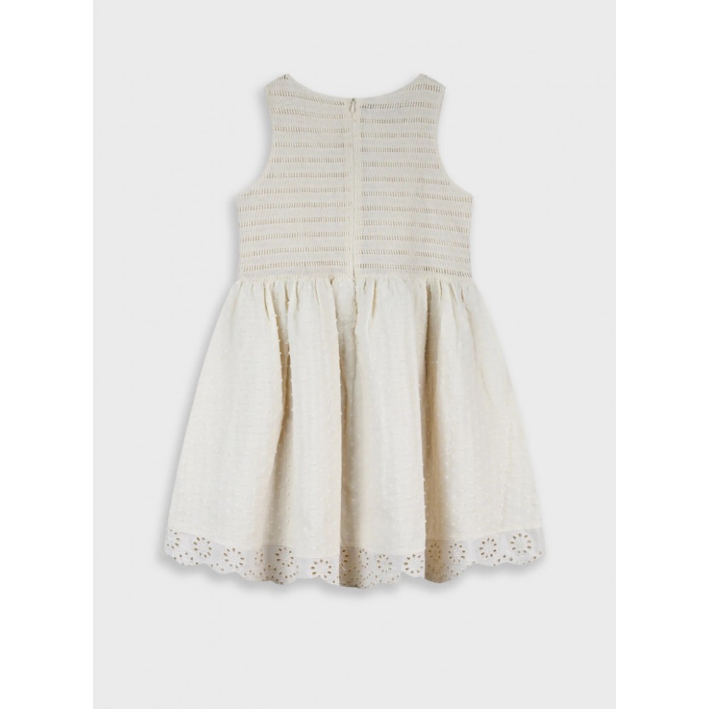 Εφηβικό Φόρεμα Αμάνικο Teen Dress με Κέντημα Κορίτσι (6-16) -Βανίλια- 16-226210-7