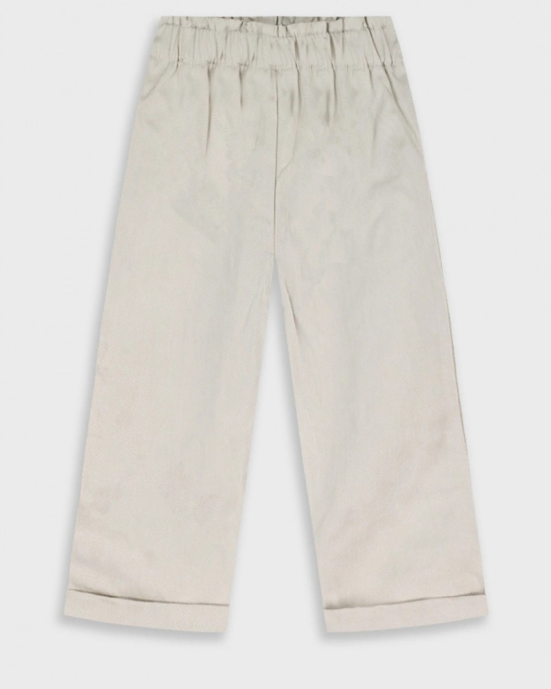 Εφηβική Παντελόνα Μονόχρωμη Κορίτσι (6-16) -Βανίλια- 