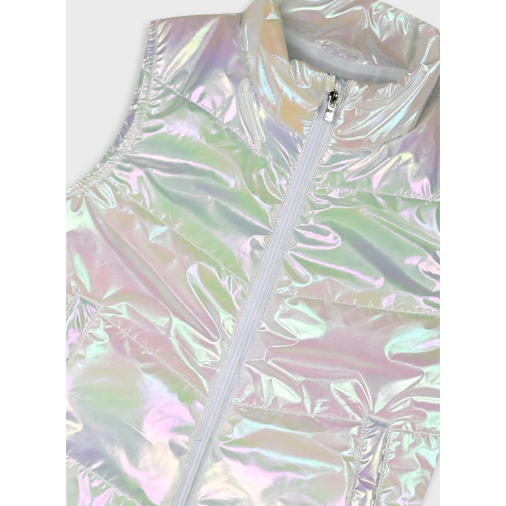 Εφηβικό Αμάνικο Γιλέκο Μπουφάν σε Ιριδίζουσα Απόχρωση Κορίτσι (6-16) -Λιλά- 16-226214-1