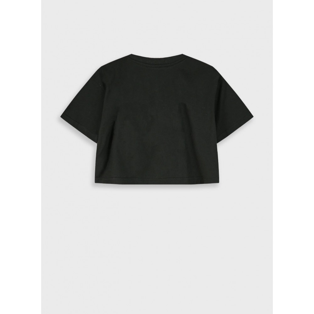 Εφηβική Μακό Μπλούζα με Απλικέ Petal Garden Κορίτσι (6-16) -Μαύρο- 16-226230-5