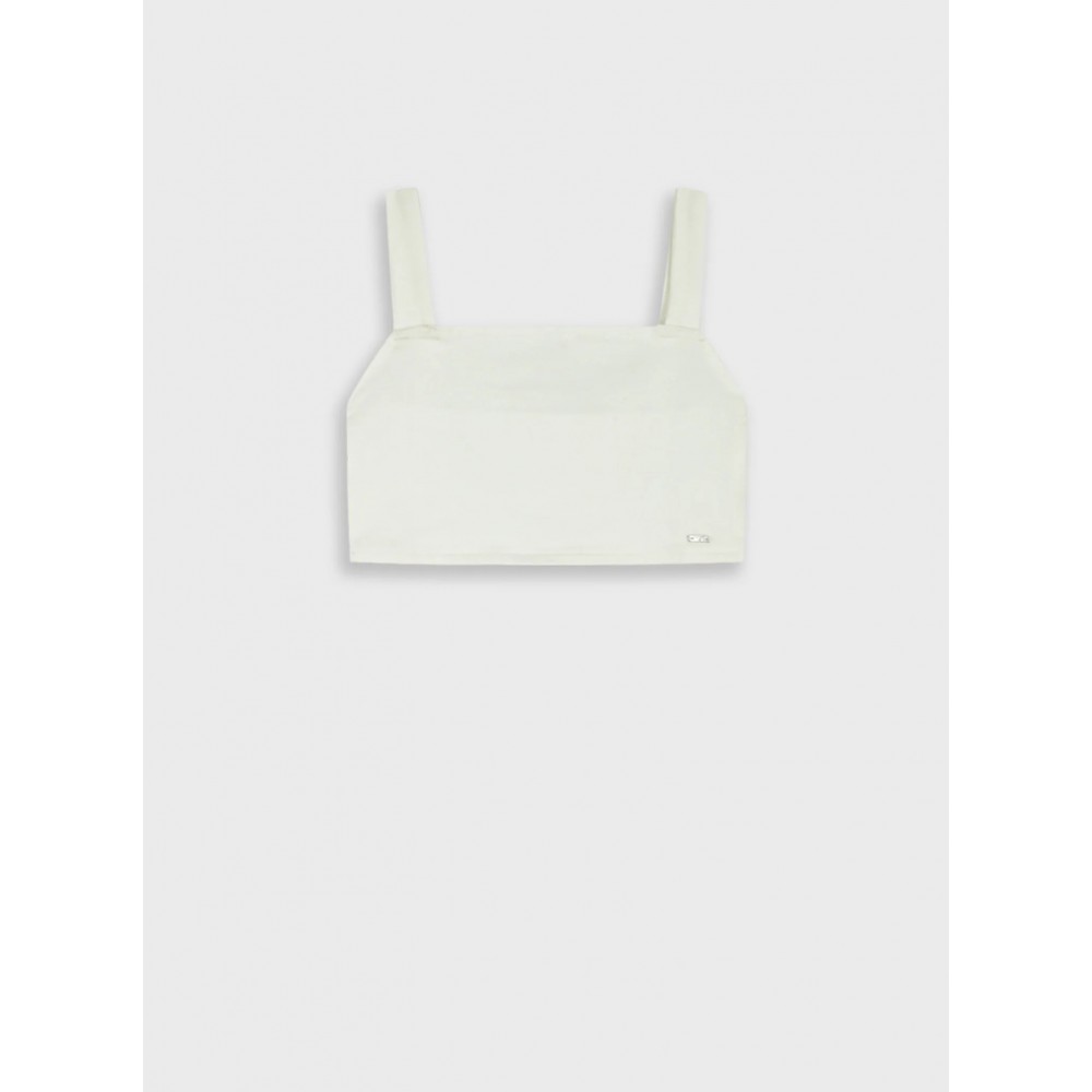 Εφηβικό Crop Top Μπλουζάκι με Τιράντα Κορίτσι (6-16) -Εκρού- 16-226238-5