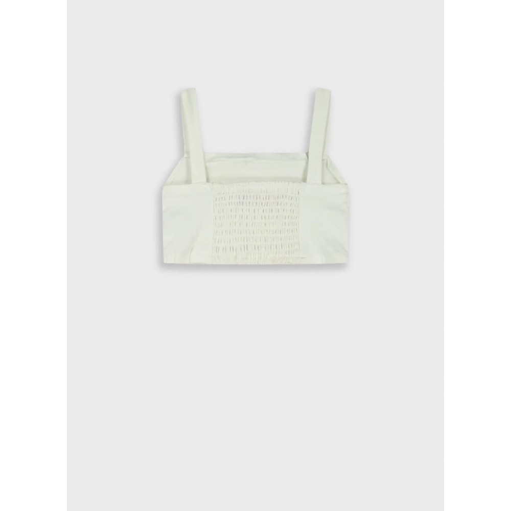 Εφηβικό Crop Top Μπλουζάκι με Τιράντα Κορίτσι (6-16) -Εκρού- 16-226238-5